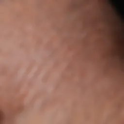 Close-up of flaky scalp skin texture