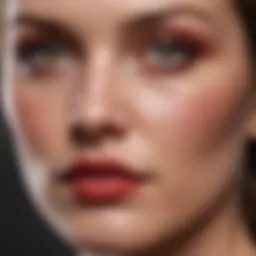 A close-up view of red facial skin showing various shades