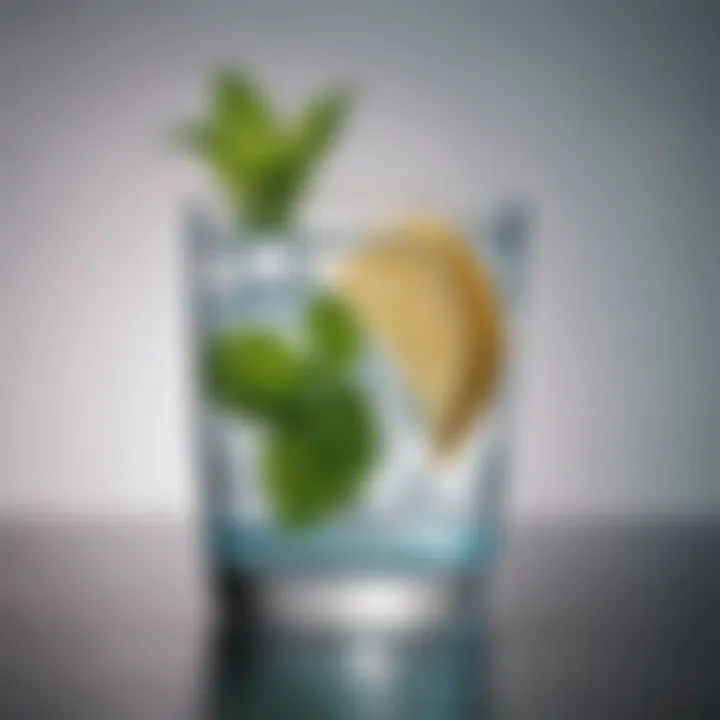 A glass of water infused with lemon and mint, symbolizing hydration