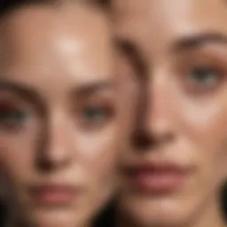 A close-up of various facial skin marks showcasing their diversity