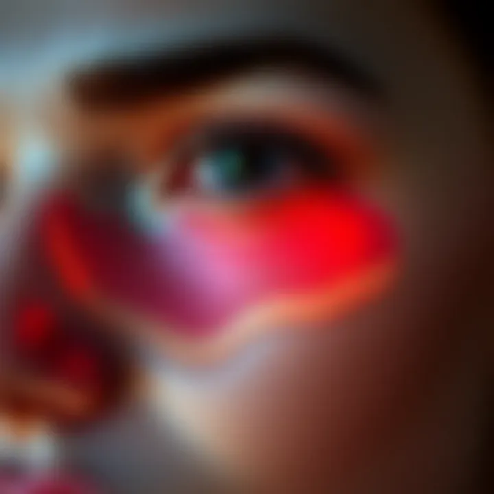 Illustration of skin layers highlighting the sensitive area beneath the eyes