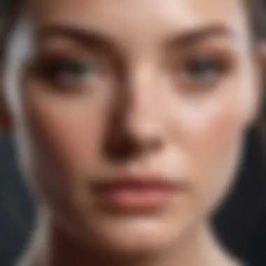 Healthy Skin vs. Blemished Skin Close-up of healthy skin contrasted with blemished skin