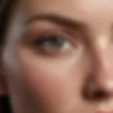 Close-up view of fine lines around the eyes