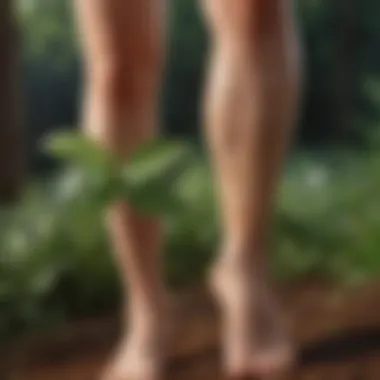 Natural Remedies for Leg Itch Botanical illustration of soothing plant extracts for itchy legs