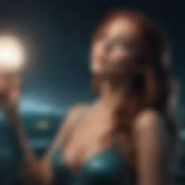 Enigmatic Mermaid Siren Singing Underneath the Moonlight Enigmatic Mermaid Siren Singing