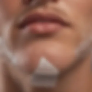 Detailed close-up of a shaving strip texture