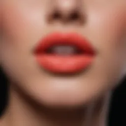 Vibrant Coral Matte Lipstick Swatch