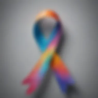 Melanoma awareness ribbon made of vibrant watercolor strokes