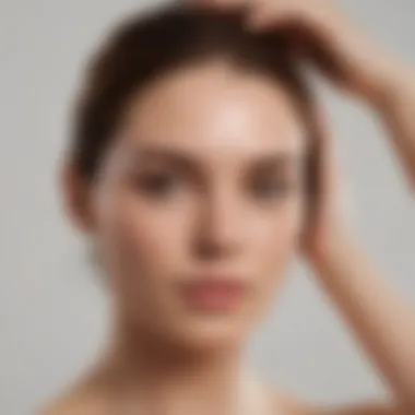 Woman applying rosemary hair mask